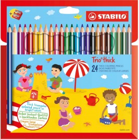 Triangular colored pencil STABILO Trio thick