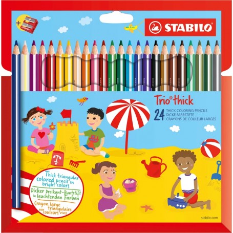 Triangular colored pencil STABILO Trio thick